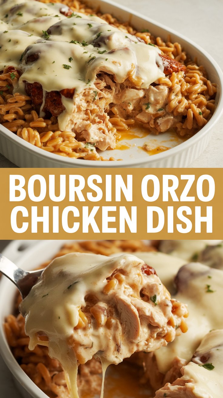 Boursin Orzo Chicken Dish