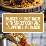 Braised Brisket Tacos With Street Corn And Jalapeno Lime Ranch