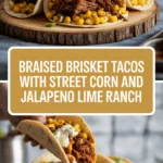 Braised Brisket Tacos With Street Corn And Jalapeno Lime Ranch Braised Brisket Tacos With Street Corn And Jalapeno Lime Ranch