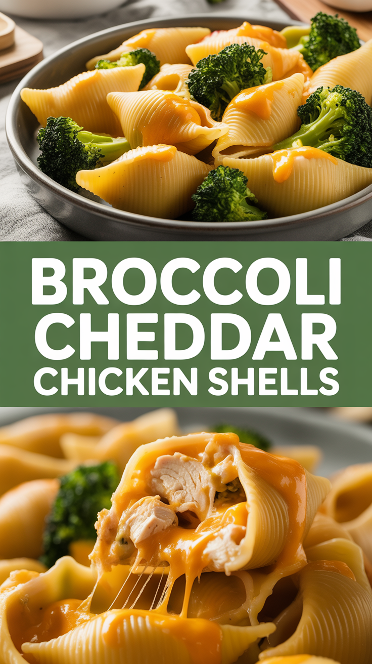 Broccoli Cheddar Chicken Shells