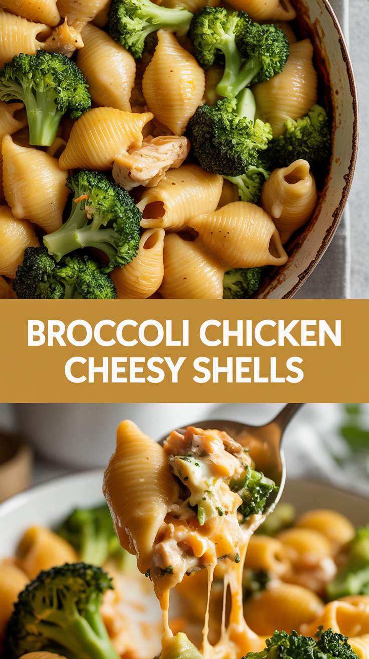 Broccoli Chicken Cheesy Shells