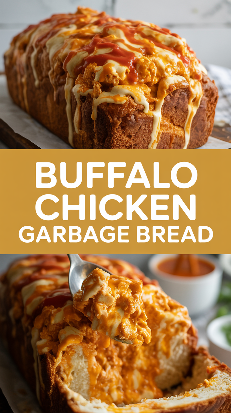 Buffalo Chicken Garbage Bread