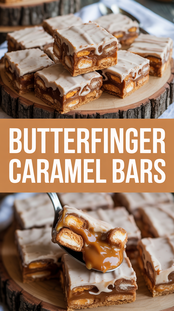 Butterfinger Caramel Bars