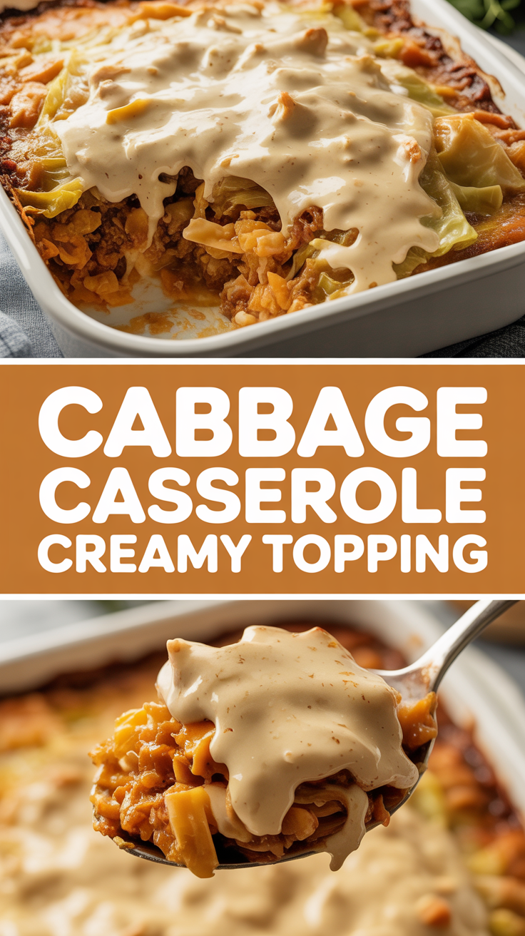 Cabbage Casserole Creamy Topping