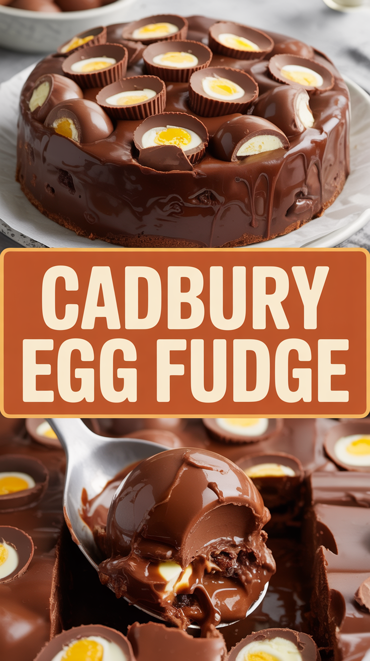 Cadbury Egg Fudge