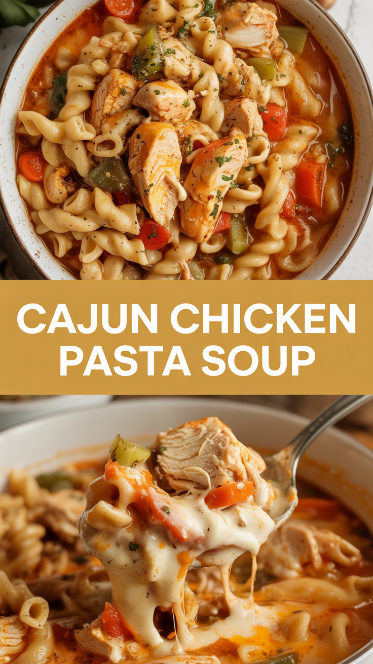 Cajun Chicken Pasta Soup
