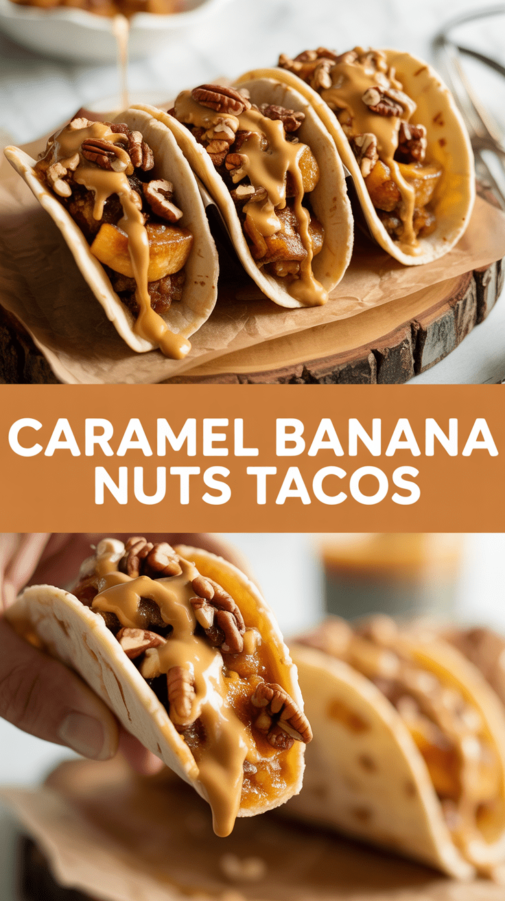 Caramel Banana Nuts Tacos