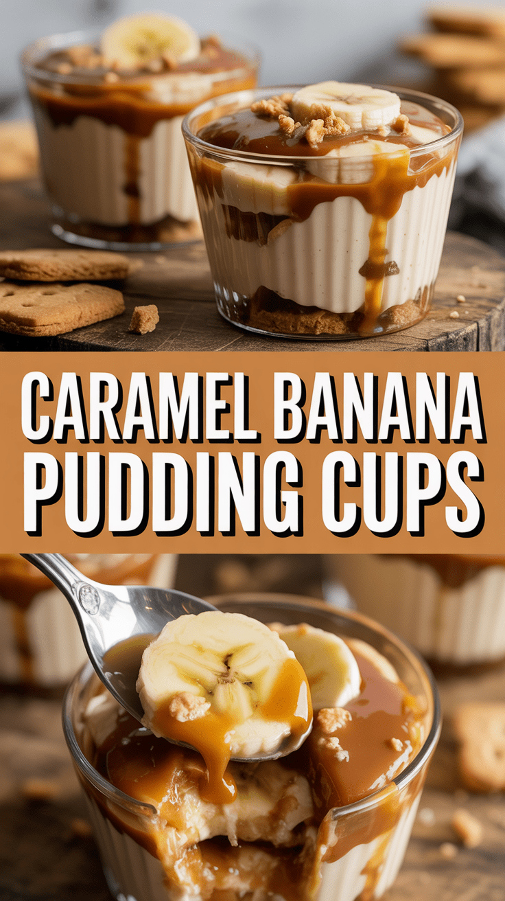 Caramel Banana Pudding Cups