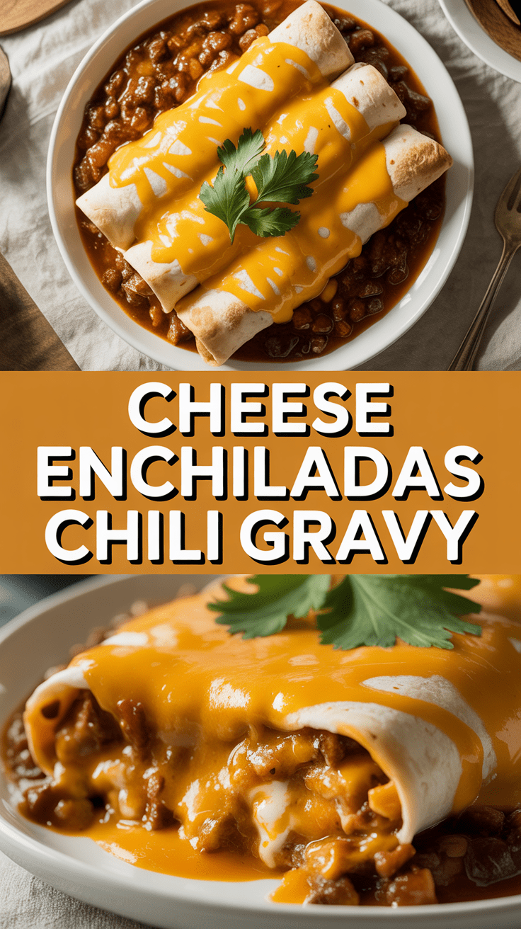 Cheese Enchiladas Chili Gravy