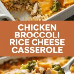 Chicken Broccoli Rice Cheese Casserole with Creamy Sauce