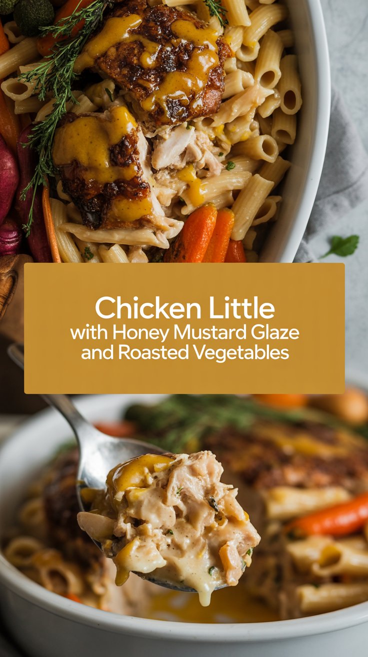 Chicken Little with Honey Mustard Glaze and Roasted Vegetables