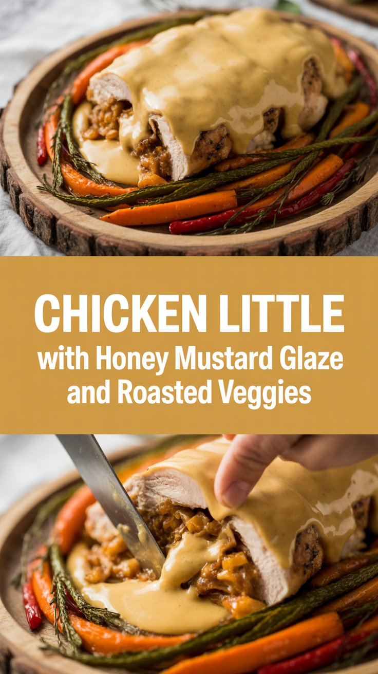 Chicken Little with Honey Mustard Glaze and Roasted Veggies
