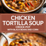 Chicken Tortilla Soup Crock Pot with Black Beans and Corn