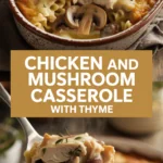 Chicken and mushroom casserole with thyme