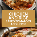 Chicken and rice baked with tomatoes and herbs