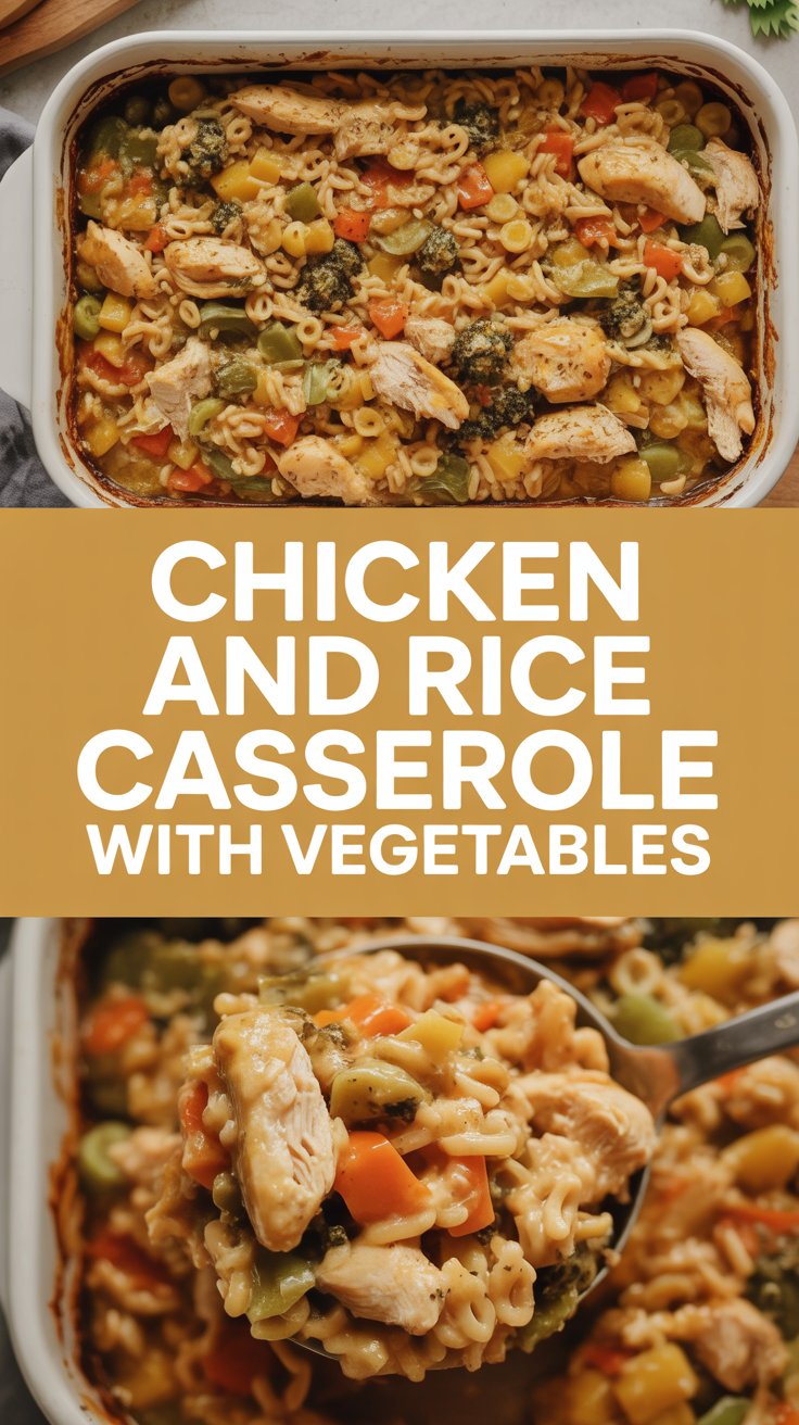 Chicken and rice casserole with vegetables