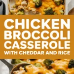 Chicken broccoli casserole with cheddar and rice