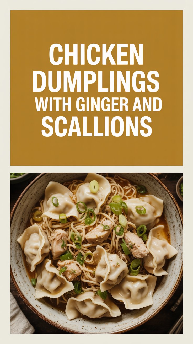 Chicken dumplings with ginger and scallions