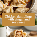 Chicken dumplings with ginger and soy sauce