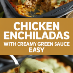 Chicken enchiladas with creamy green sauce easy