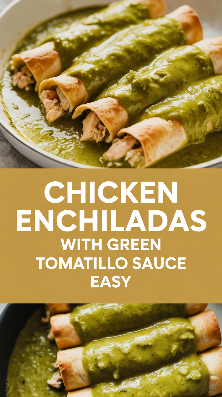 Chicken enchiladas with green tomatillo sauce easy