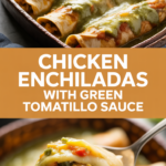 Chicken enchiladas with green tomatillo sauce