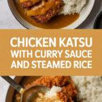 Chicken katsu with curry sauce and steamed rice