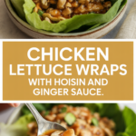 Chicken lettuce wraps with hoisin and ginger sauce
