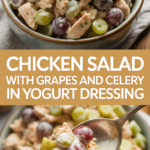 Chicken salad with grapes and celery in yogurt dressing Chicken salad with grapes and celery in yogurt dressing