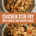 Chicken stir fry with garlic and ginger sauce