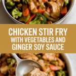 Chicken stir fry with vegetables and ginger soy sauce Chicken stir fry with vegetables and ginger soy sauce