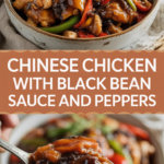Chinese chicken with black bean sauce and peppers