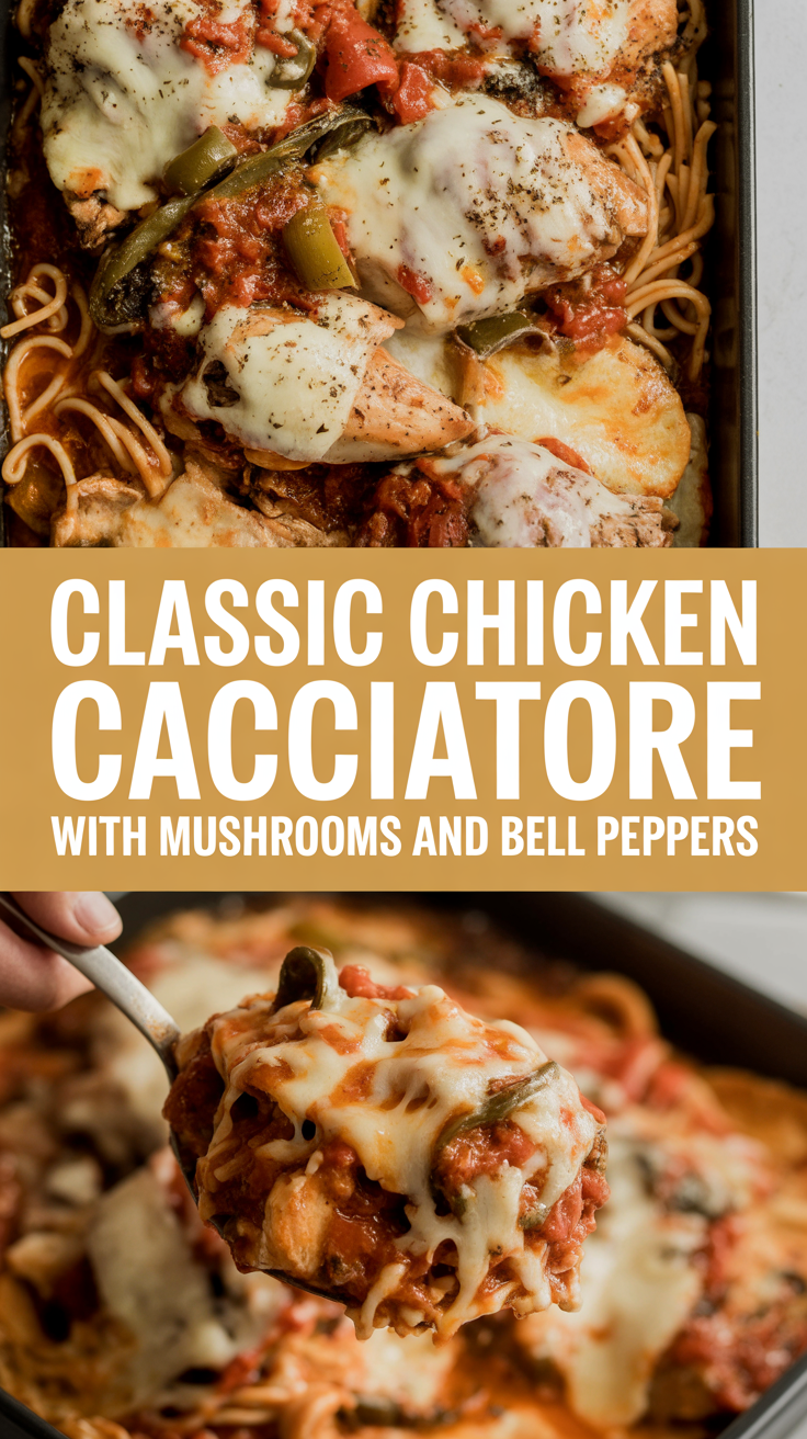 Classic Chicken Cacciatore with Mushrooms and Bell Peppers