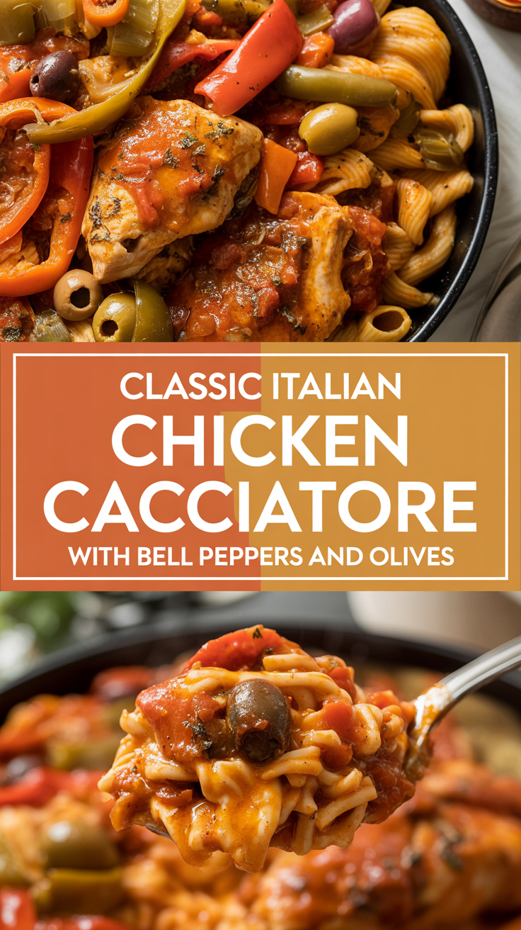 Classic Italian Chicken Cacciatore with Bell Peppers and Olives