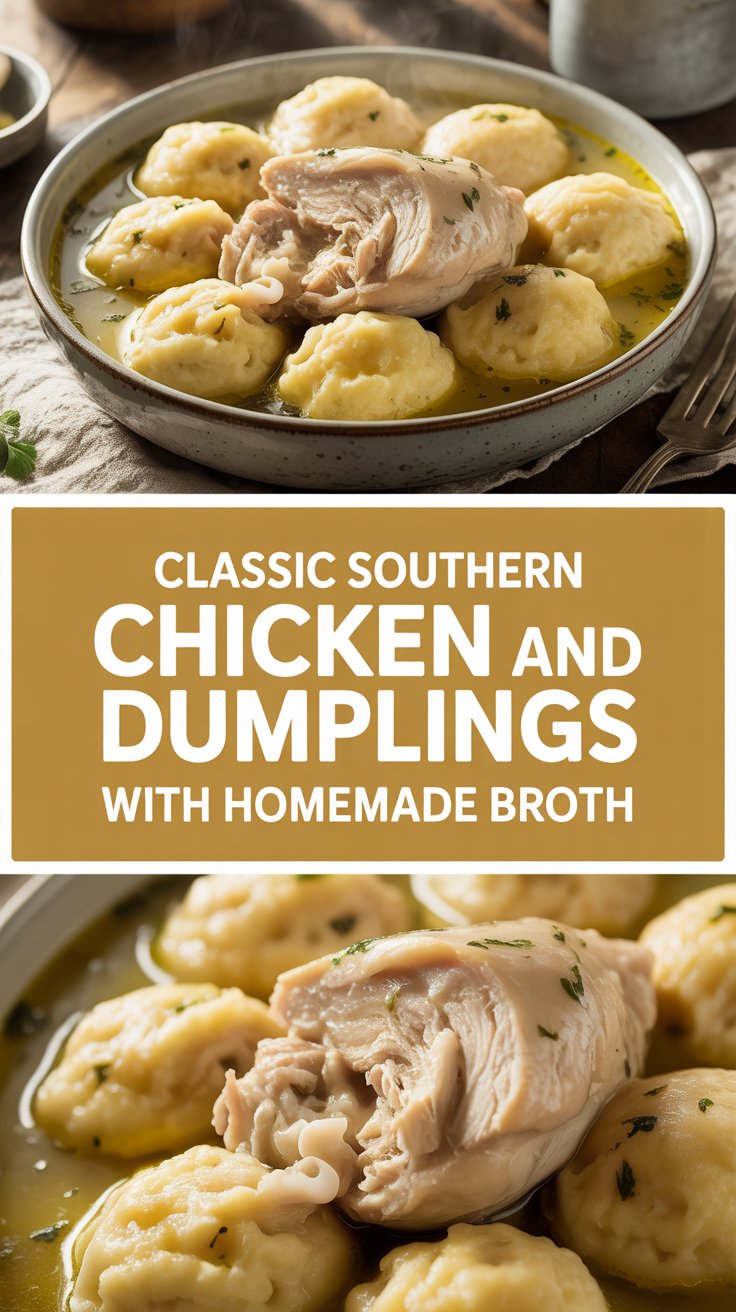 Classic Southern Chicken and Dumplings with Homemade Broth