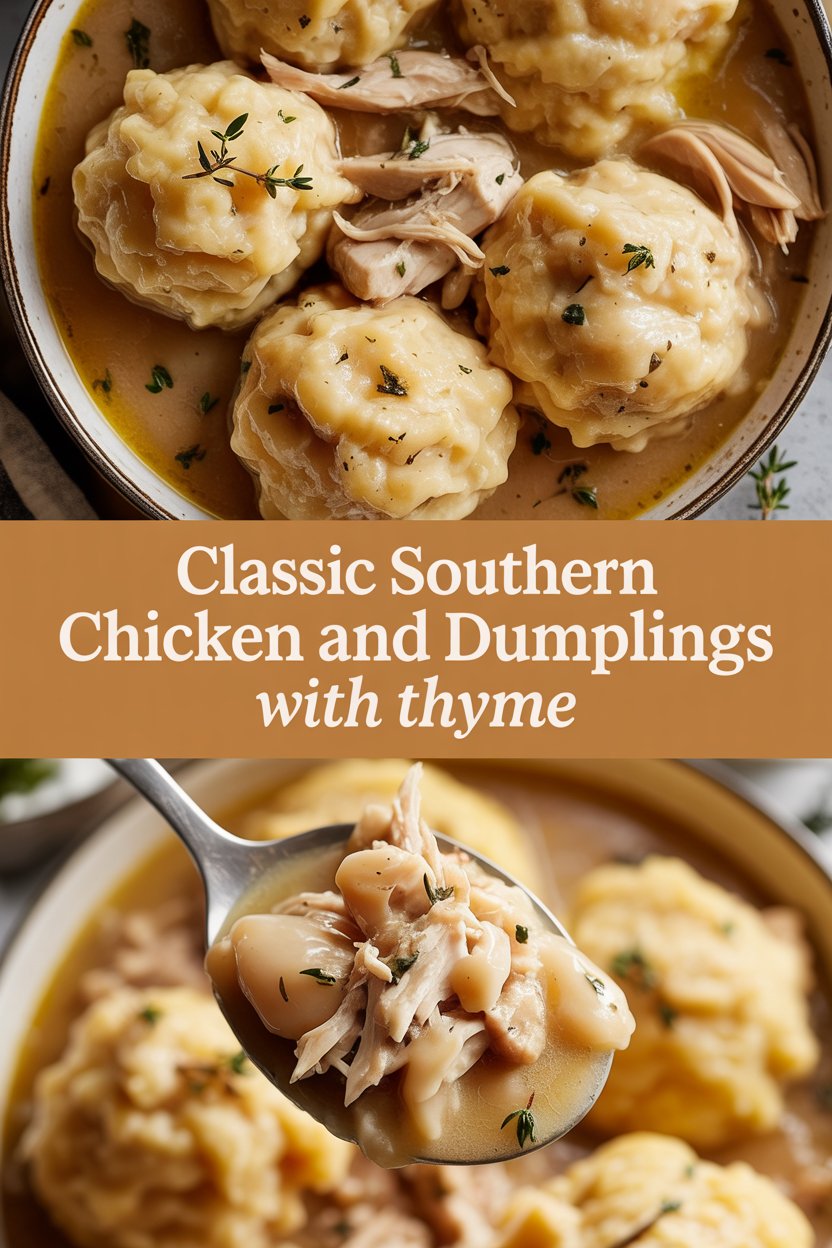 Classic Southern Chicken and Dumplings with Thyme