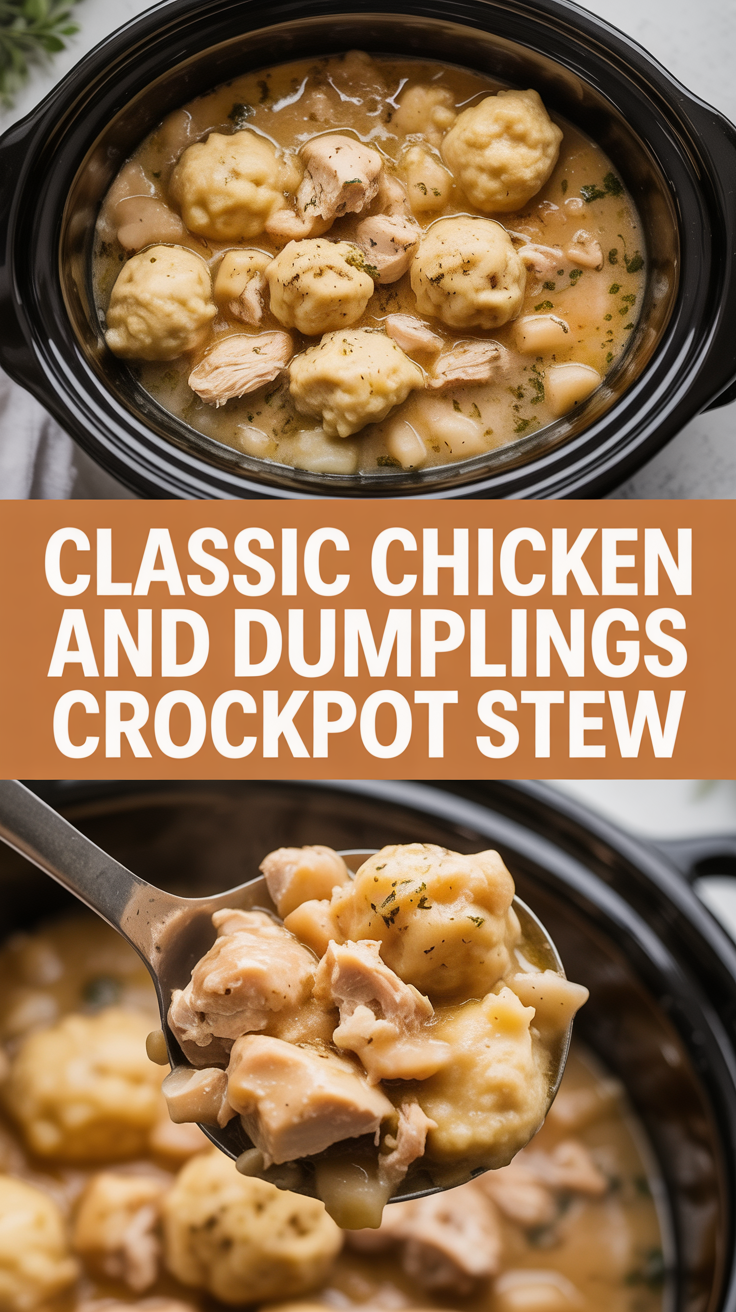 Classic chicken and dumplings crockpot stew