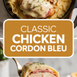 Classic chicken cordon bleu with Dijon mustard sauce