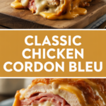 Classic chicken cordon bleu with ham and Swiss cheese