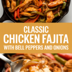 Classic chicken fajita with bell peppers and onions
