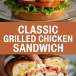 Classic grilled chicken sandwich with lettuce and tomato