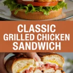 Classic grilled chicken sandwich with lettuce and tomato