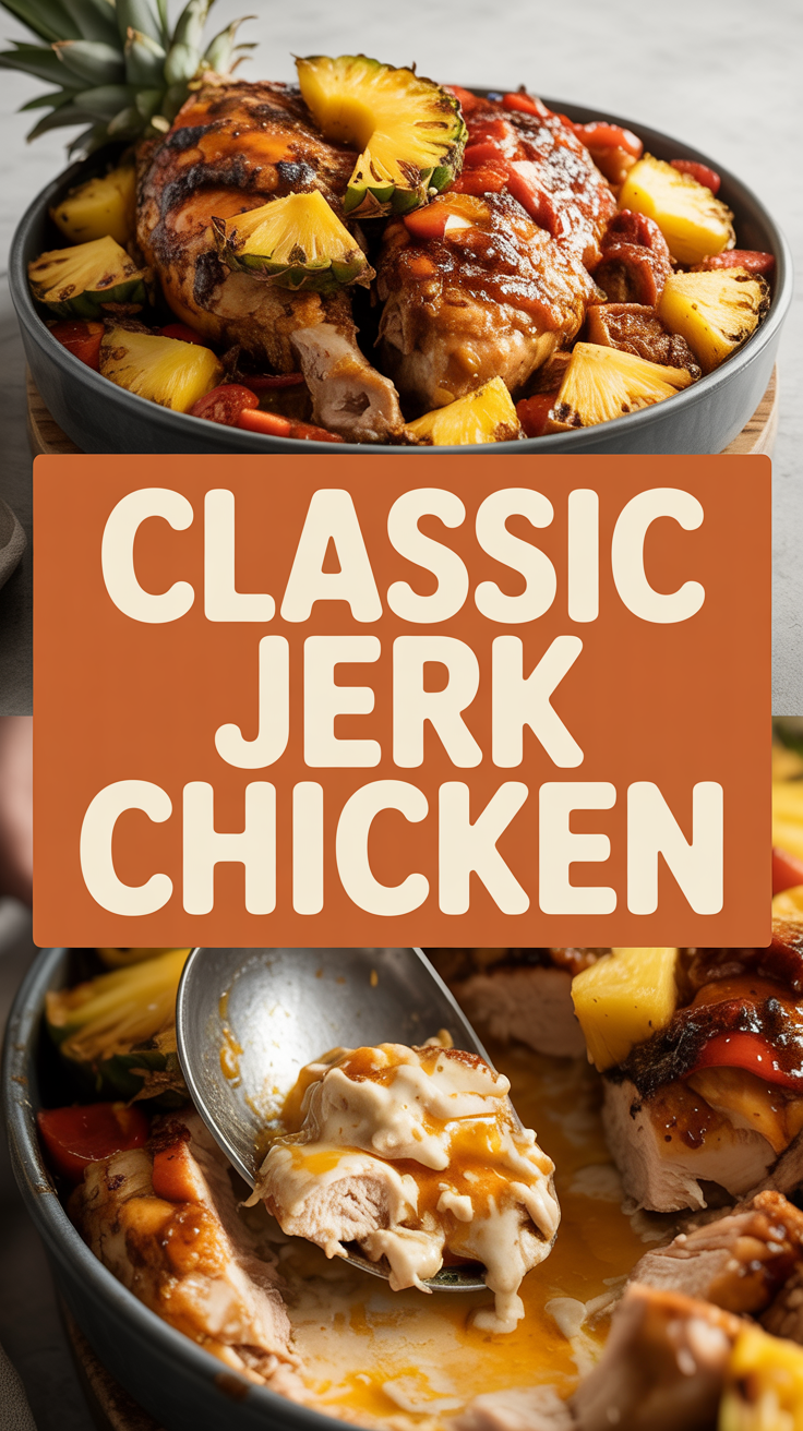 Classic jerk chicken with grilled pineapple