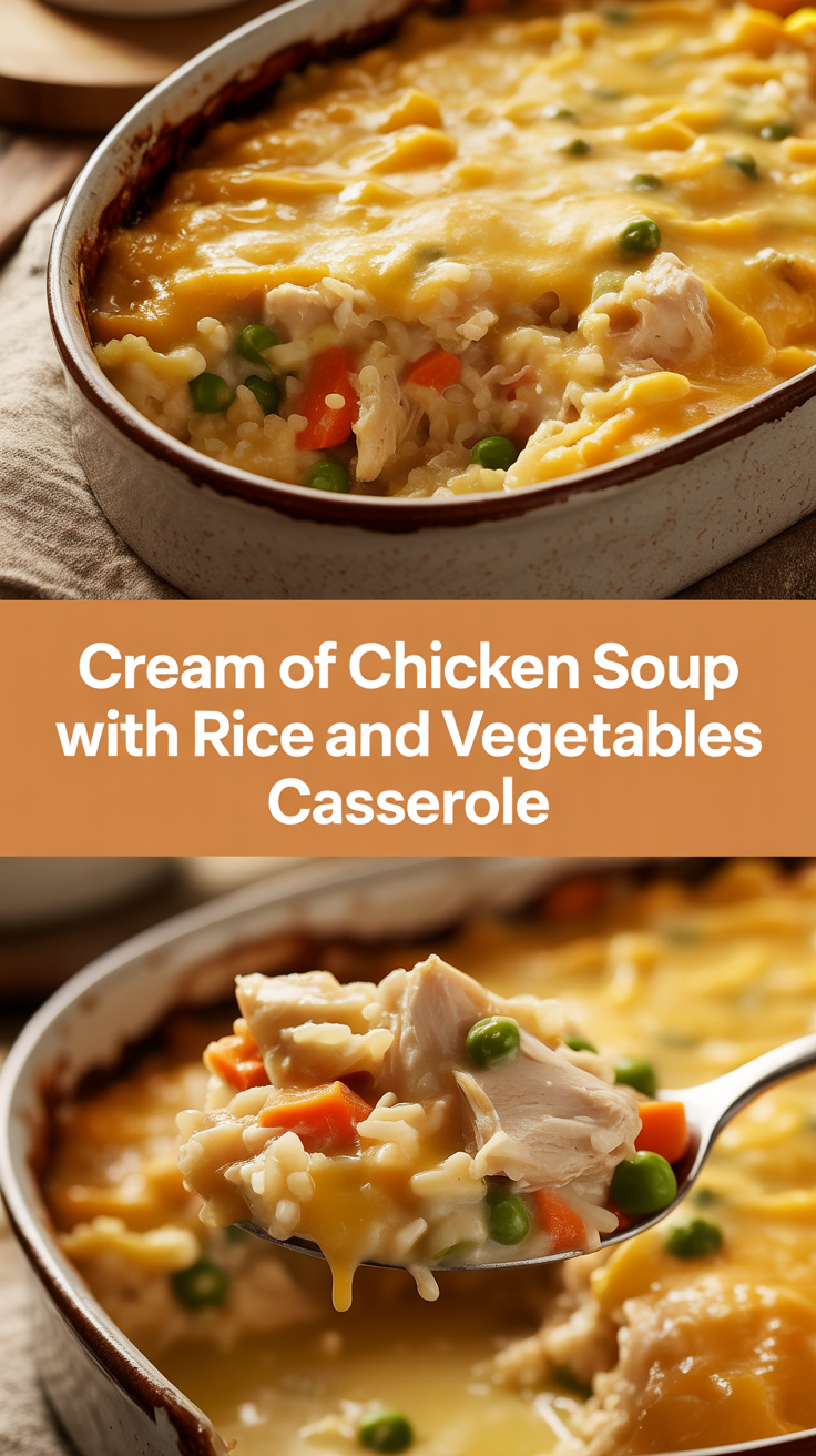 Cream of Chicken Soup with Rice and Vegetables Casserole