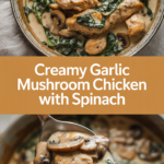Creamy Garlic Mushroom Chicken with Spinach Creamy Garlic Mushroom Chicken with Spinach