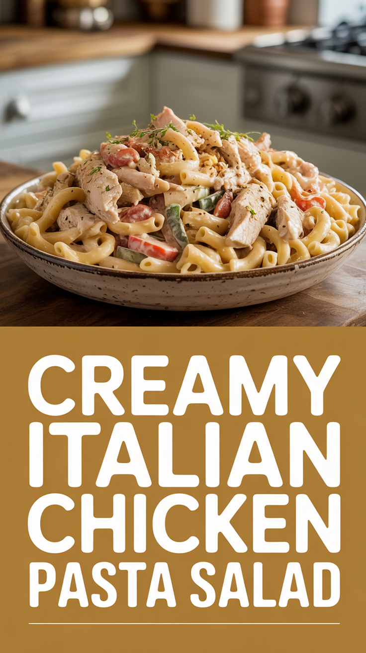 Creamy Italian Chicken Pasta Salad