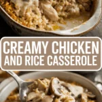 Creamy chicken and rice casserole with mushrooms Creamy chicken and rice casserole with mushrooms