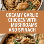 Creamy garlic chicken with mushrooms and spinach Creamy garlic chicken with mushrooms and spinach