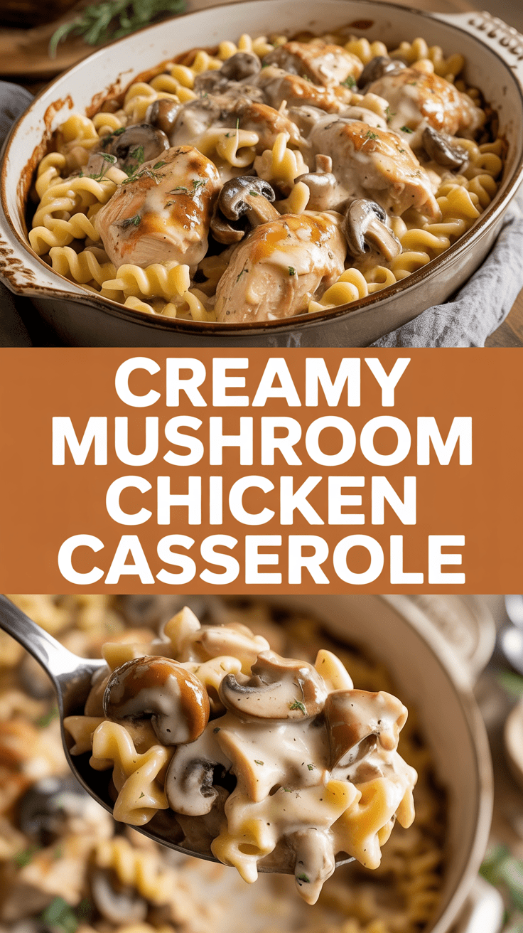 Creamy mushroom chicken casserole