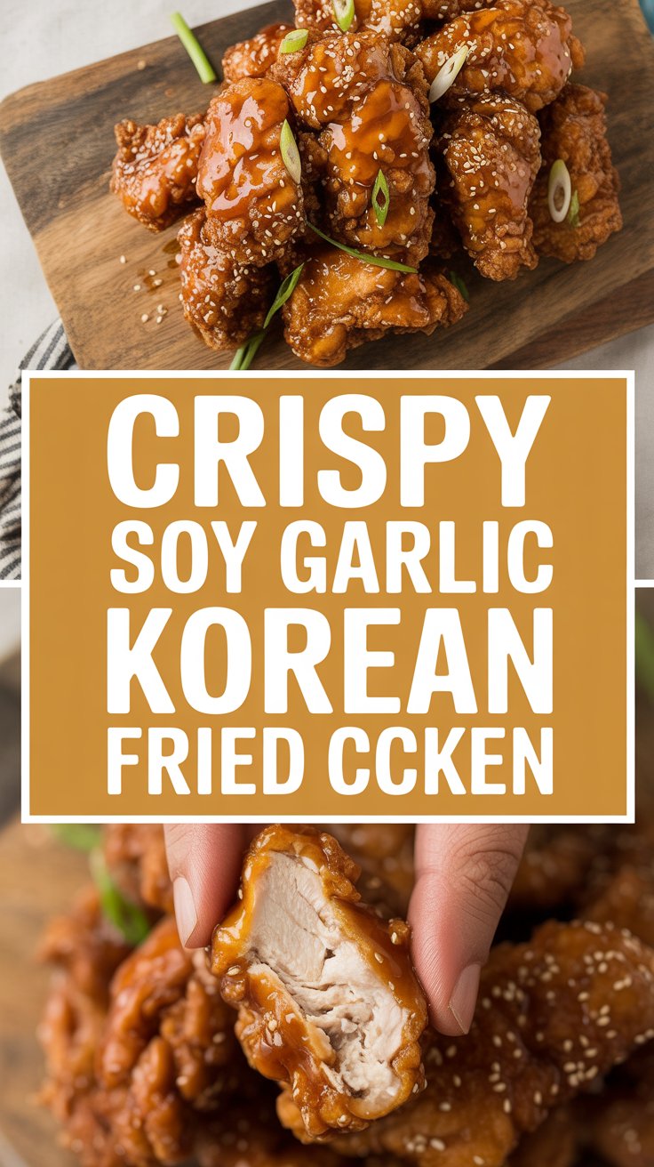 Crispy soy garlic Korean fried chicken
